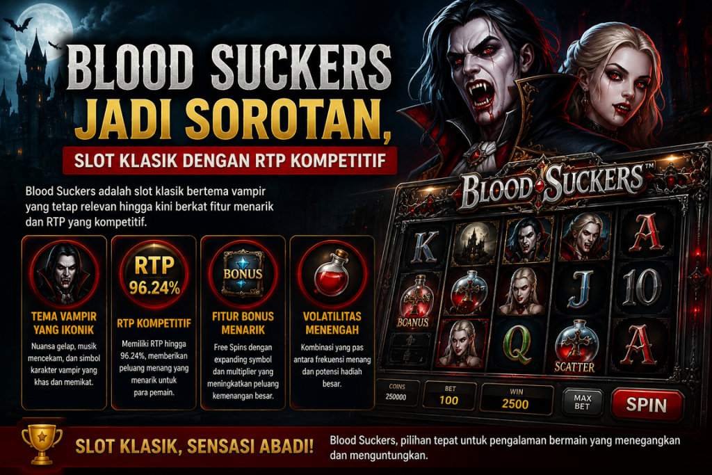 Blood Suckers Jadi Sorotan, Slot Klasik Dengan RTP Kompetitif