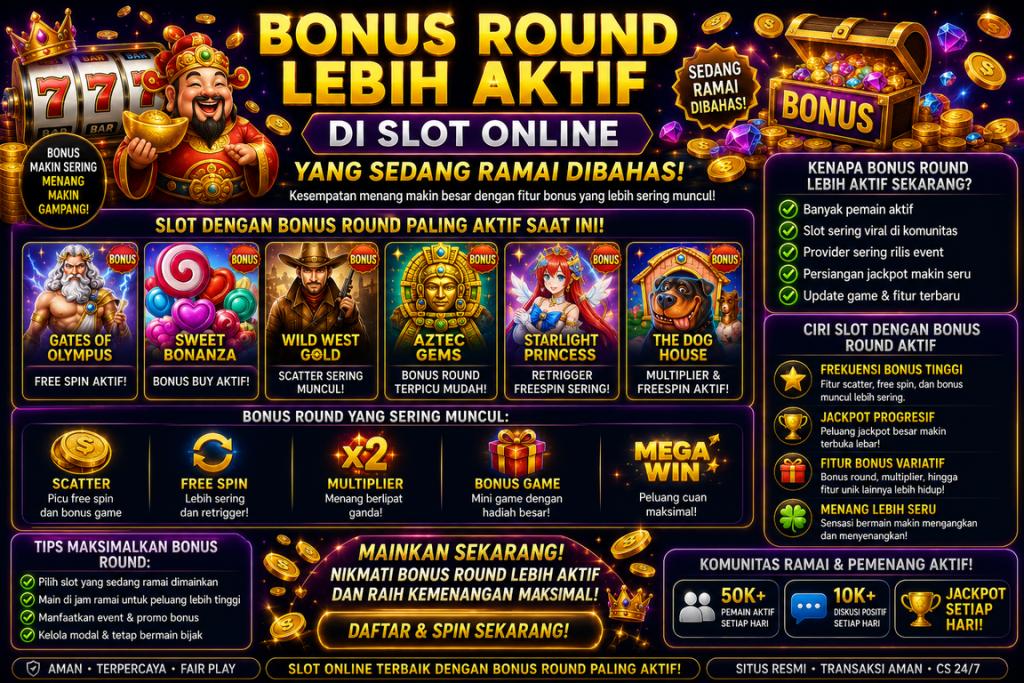 Bonus Round Lebih Aktif di Slot Online yang Sedang Ramai Dibahas
